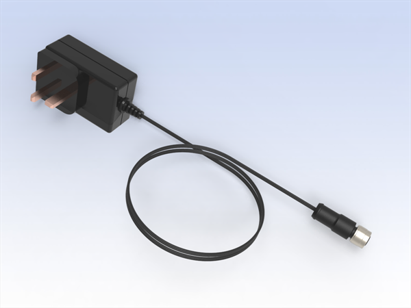 Plug Top PSU 100-240Vac to 24Vdc 18W, M12 Output, UK