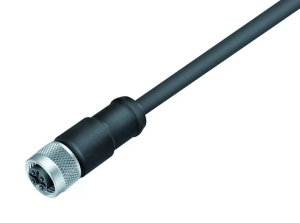 M12-A 5P Female Straight Shielded Connector 5m PUR Cable