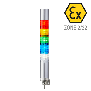 ATEX 40mm Dia 5 LED Signal Tower/Sounder 24Vdc Wall Mount