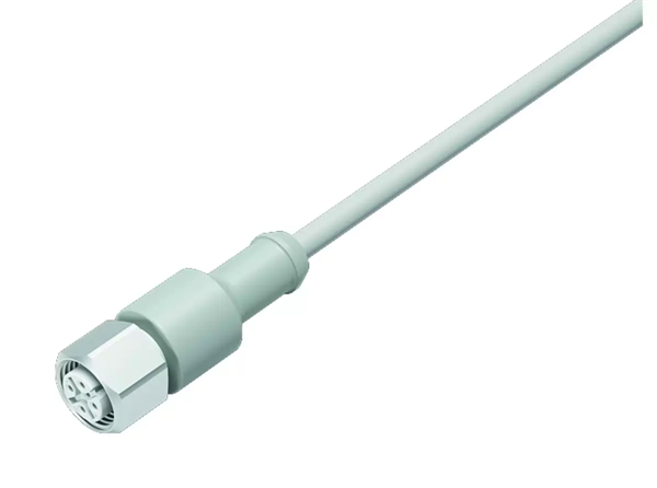 M12 4 Pole Female Straight, 5m ECOLAB PVC Cable, VA4 Nut