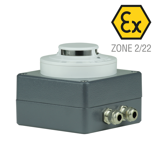 Explosion-Safe Optical Smoke Detector, NO Contact, 12Vdc