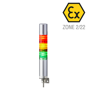 ATEX 40mm Dia 3 LED Signal Tower/Sounder 24Vdc Wall Mount
