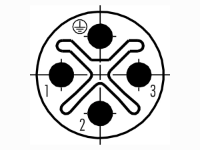 M12-S 3+E Pole Male Angled Screw Contacts, Ø8-10mm