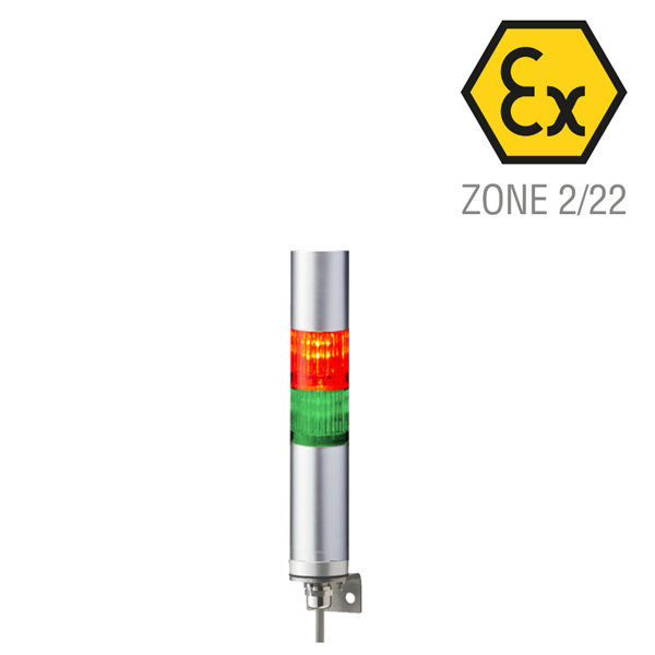 ATEX 40mm Dia 2 LED Signal Tower/Sounder 24Vdc Wall Mount