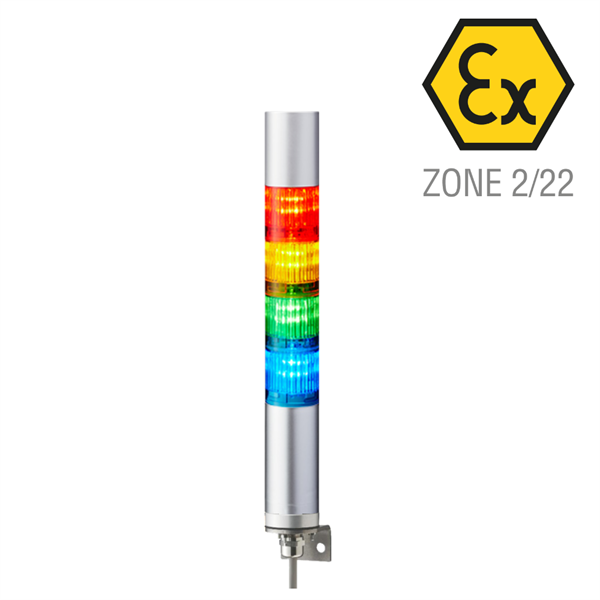 ATEX 40mm Dia 4 LED Signal Tower/Sounder 24Vdc Wall Mount