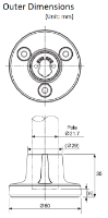 Circular Plastic Bracket, N-Type Pole, Silver