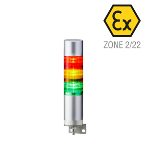 ATEX 60mm Dia 3 LED Signal Tower/Sounder 24Vdc Wall Mount