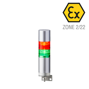 ATEX 60mm Dia 2 LED Signal Tower/Sounder 24Vdc Wall Mount