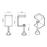 CENALED Table Clamp for Screw-On Base