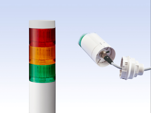 Signal Tower Ø60mm, 3 LED Direct Mnt, WHITE,  M12 Connector